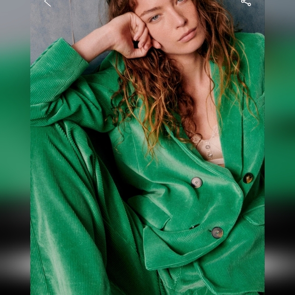 Sezane Christie Bright Green Jacket - Picture 3 of 4